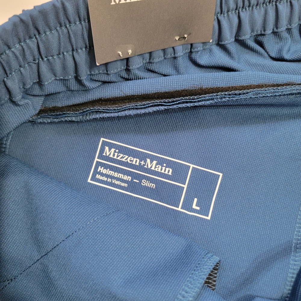 NEW Mizzen+Main Helmsman Slim Fit Blue Performance Shorts 1BO-1758 Mens LG 5" - Picture 5 of 8